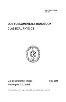 DOE-HDBK-1010-92; Doe Fundamentals Handbook Classical Physics