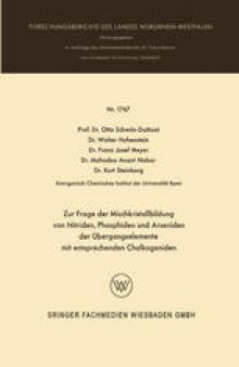 Zur Frage der Mischkristallbildung von Nitriden, Phosphiden und Arseniden der Übergangselemente