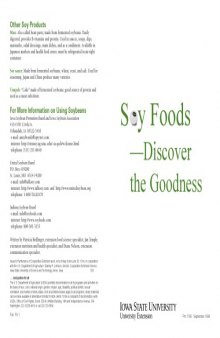 Soy foods : discover the goodness