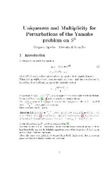 Uniqueness and multiplicity for perturbations of the Yamabe problem on S^n