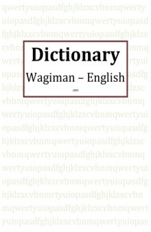 Dictionary Wagiman-English