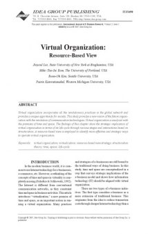 Virtual Organization: Resource-Based View