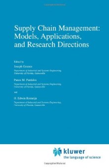 Supply Chain Management Models Applications and Research Directions