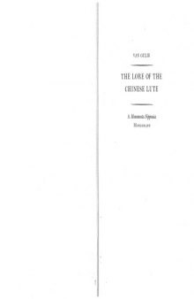 The Lore of the Chinese Lute: An Essay in the Ideology of the Ch'in