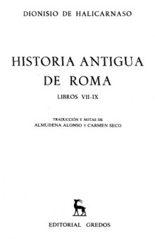 Historia antigua de Roma. Libros VII-IX