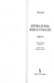 Historia de Roma desde su fundación. Libros I-III