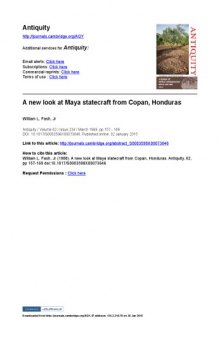 Antiquity A new look at Maya statecraft from Copan, Honduras
