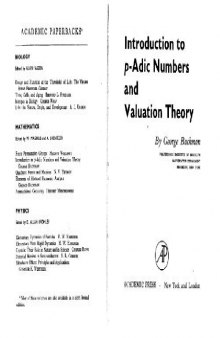 Introduction to p-adic numbers and valuation theory