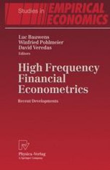 High Frequency Financial Econometrics: Recent Developments