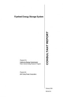 Flywheel energy storage system : consultant report