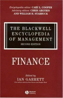 The Blackwell Encyclopedia of Management, Finance (Blackwell Encyclopaedia of Management) (Volume 4)