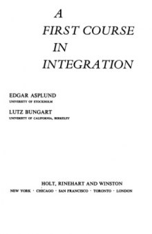 First Course in Integration
