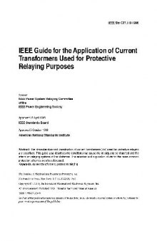 IEEE Std C37.110-1996 Guide for the Application of Current Transformers Used for Protective Relaying Purposes