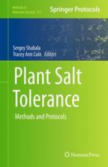 Plant Salt Tolerance: Methods and Protocols