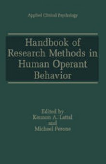 Handbook of Research Methods in Human Operant Behavior