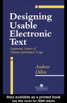 Designing Usable Electronic Text: Ergonomic Aspects Of Human Information Usage