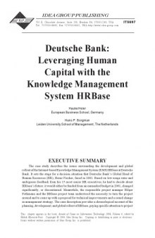 Deutsche Bank: Leveraging Human Capital with the Knowledge Management System Hrbase