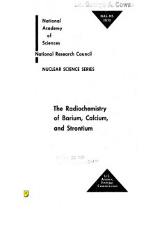 The radiochemistry of barium, calcium, and strontium