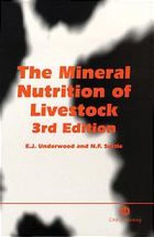 The mineral nutrition of livestock