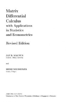 Матричное дифференциальное исчисление с приложениями к статистике и эконометрике: Пер. с англ