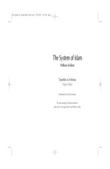 The System of Islam: Nidham Ul Islam