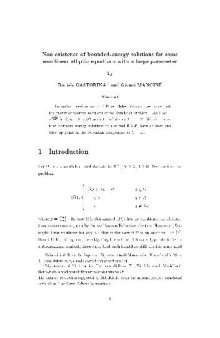 Non existence of bounded-energy solutions for some semilinear elliptic equations with a large parameter