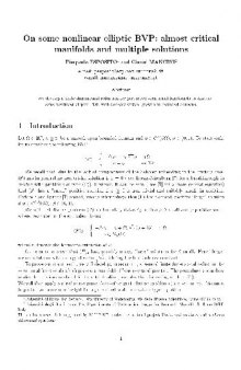 On some nonlinear elliptic BVP almost critical manifolds and multiple solutions