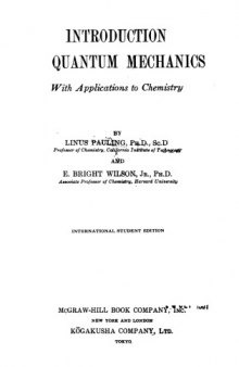 Introduction to quantum mechanics : with applications to chemistry