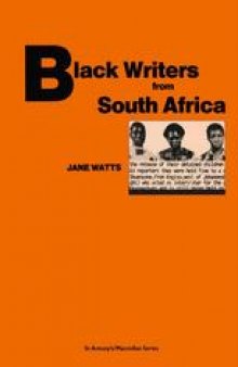 Black Writers from South Africa: Towards a Discourse of Liberation