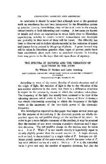 The Spectra of Isotopes and the Vibration of Electrons in the Atom