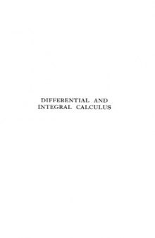 DIFFERENTIAL AND INTEGRAL CALCULUS