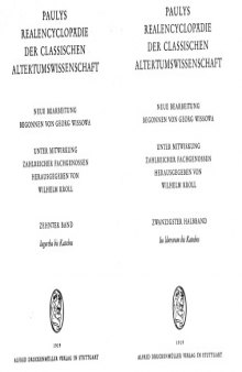 Paulys Realencyclopadie der classischen Altertumswissenschaft: neue Bearbeitung, Bd.10 2 : Ius liberorum - Katochos: Bd X, Hbd X,2