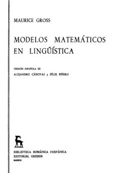 Modelos matemáticos en lingüística