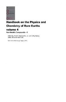 Handbook on the Physics and Chemistry of Rare Earths. vol. 4 Non-Metallic Compounds-II
