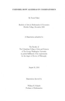 CoZinbiel Hopf algebras in combinatorics [PhD thesis]