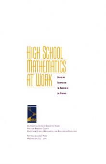 High school mathematics at work : essays and examples for the education of all students