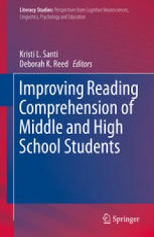 Improving Reading Comprehension of Middle and High School Students