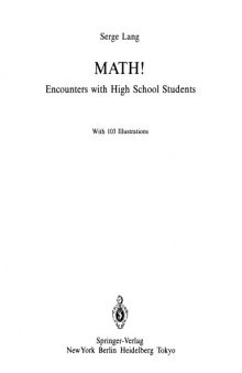 MATH! Encounters with High School Students