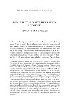  133 1-2 Did Perpetua write her prison account?