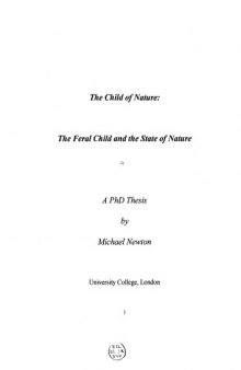 The Child of Nature: The Feral Child and the State of Nature