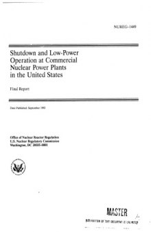 Shutdown, Low-Power Operation at Commercial Nuclear Powerplants