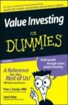 Value Investing For Dummies (For Dummies (Business & Personal Finance))