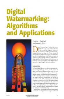 Digital Watermarking Algorithms and Applications