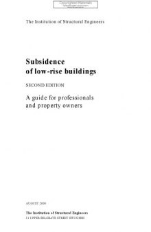 Subsidence of low rise buildings : a guide for professionals and property owners