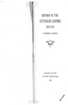 Reform in the Ottoman Empire 1856-1876