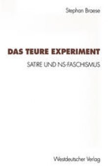 Das teure Experiment: Satire und NS-Faschismus