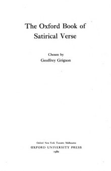 Oxford Book of Satirical Verse