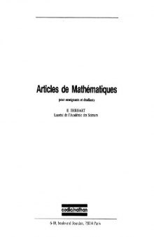 Articles de mathematiques