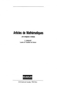 Articles de mathématiques