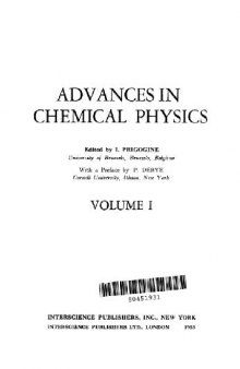 Advances in Chemical Physics, Vol.1 (Interscience 1958)